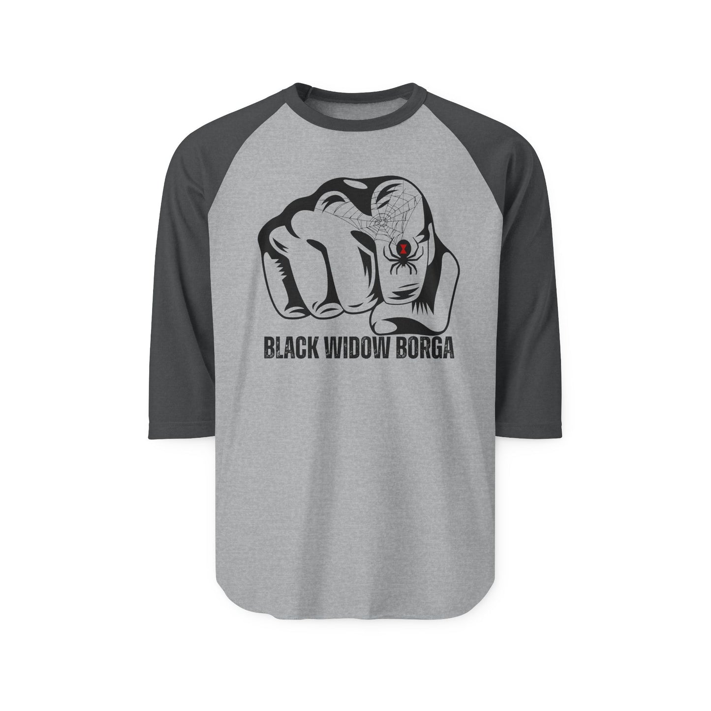 Black Widow Borga Unisex Raglan Shirt, Cool Graphic Tee, Casual Wear, Baseball Style Top, Great for Gifts, Humor Shirt
