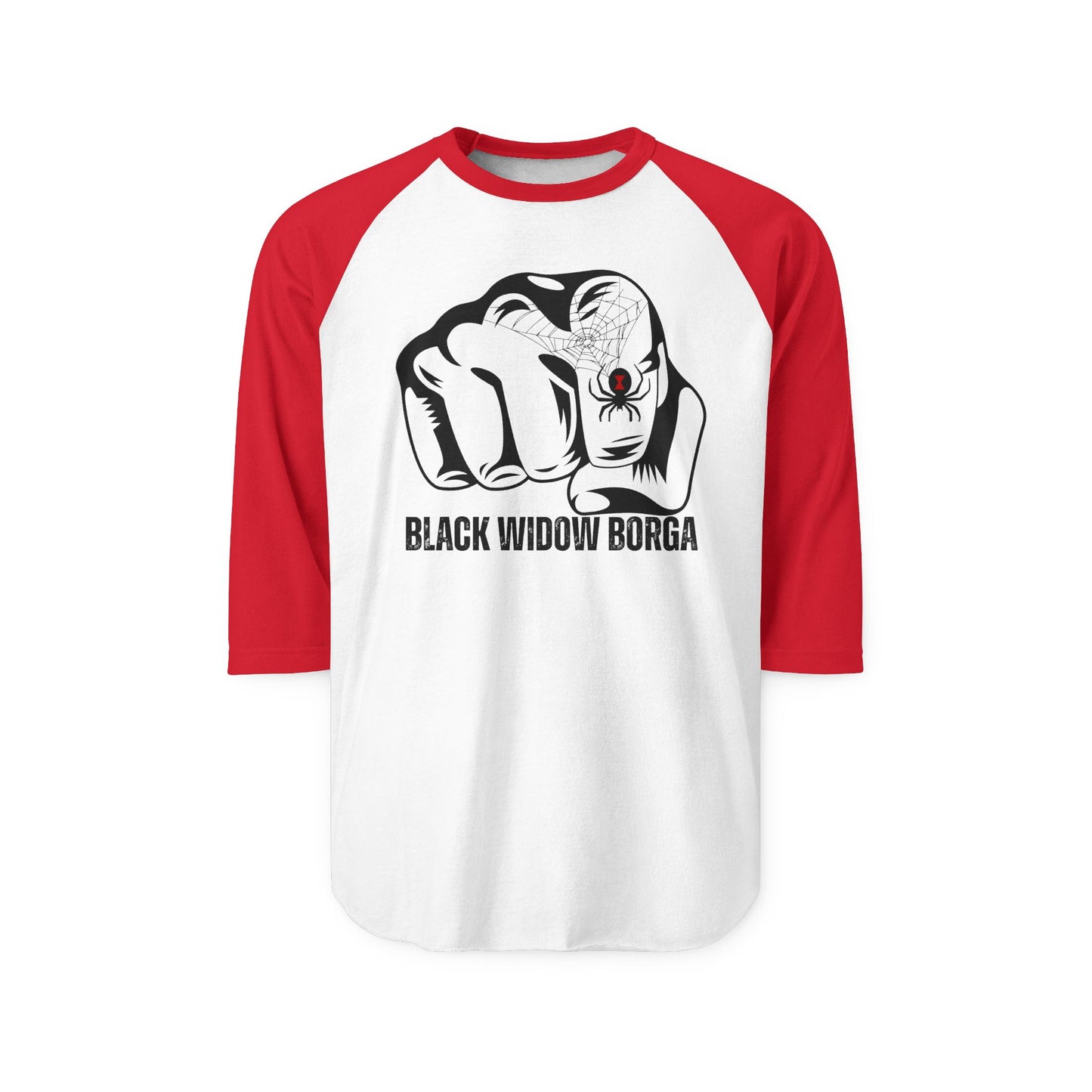 Black Widow Borga Unisex Raglan Shirt, Cool Graphic Tee, Casual Wear, Baseball Style Top, Great for Gifts, Humor Shirt