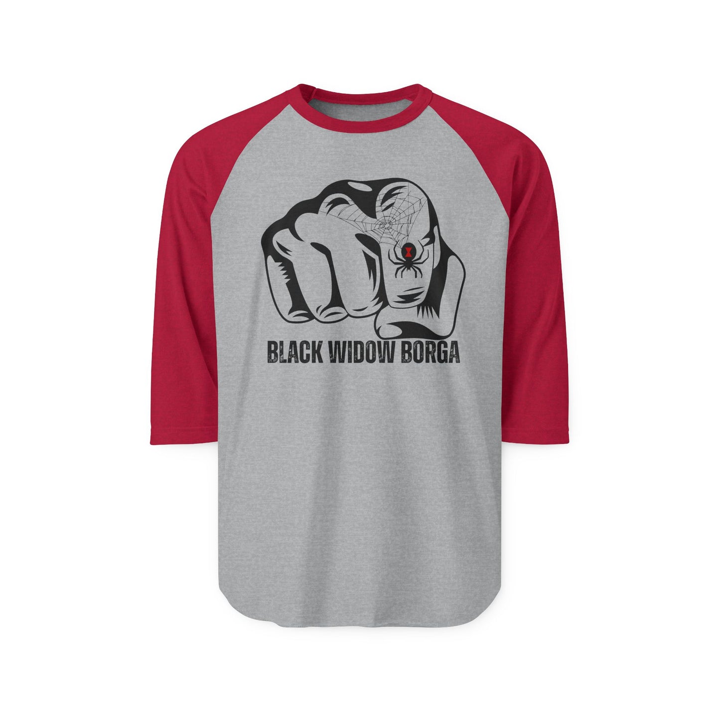 Black Widow Borga Unisex Raglan Shirt, Cool Graphic Tee, Casual Wear, Baseball Style Top, Great for Gifts, Humor Shirt