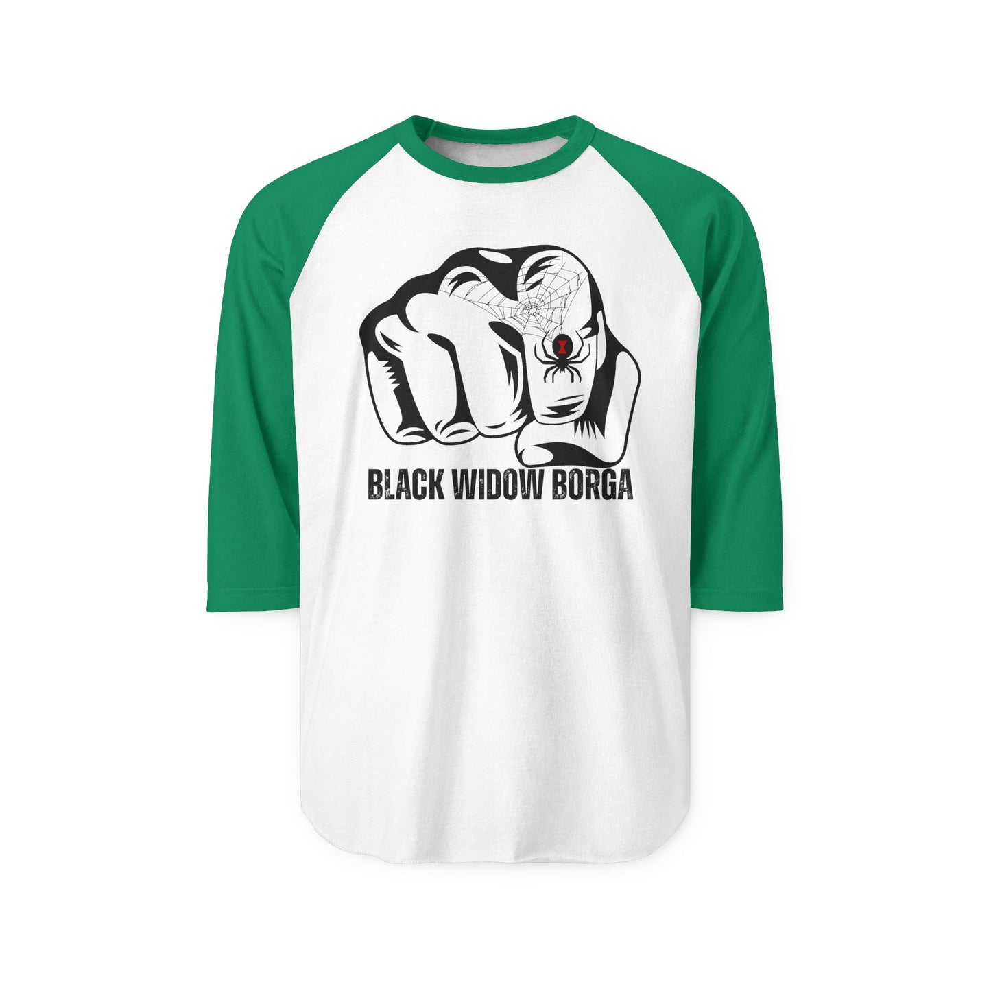 Black Widow Borga Unisex Raglan Shirt, Cool Graphic Tee, Casual Wear, Baseball Style Top, Great for Gifts, Humor Shirt