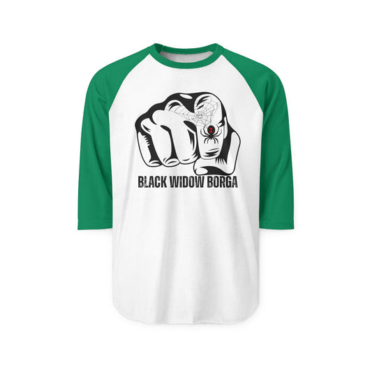 Black Widow Borga Unisex Raglan Shirt, Cool Graphic Tee, Casual Wear, Baseball Style Top, Great for Gifts, Humor Shirt